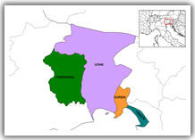Cartina della Friuli Venezia Giulia