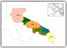 Cartina della Puglia