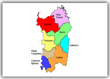 Cartina della Sardegna