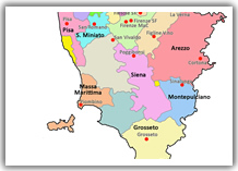 Cartina della Toscana